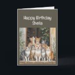 Individuelle Name Women Birthday Funny Cat Karte<br><div class="desc">Individuelle Name Frauen Geburtstag Funny Cat Crazy Katze Lady über dem Hügel</div>