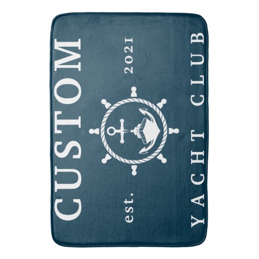 Individuelle Name Yacht Club Rug, Custom Rug for Y Badematte (Vorderseite Vertikal)