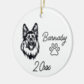 Individuelle Name & Year Line Art Keramik Ornament (Links)