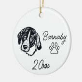 Individuelle Name & Year Line Art Keramik Ornament (Links)