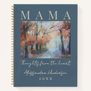 Individuelle Name Year Mama denkt Dusty Blue Boho Notizblock