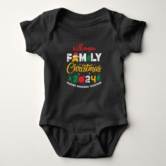 Individuelle Name Year Matching Family Weihnachten Baby Strampler