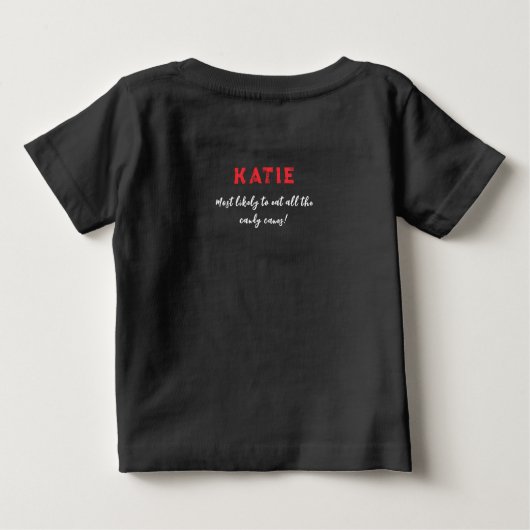 Individuelle Name Year Matching Family Weihnachten Baby T-shirt (Rückseite)