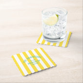 Individuelle Name Yellow Cabana Strip Untersetzer (Vor Ort)