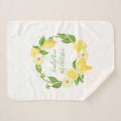 Individuelle Name Yellow Lemon Citrus Floral Baby  Sherpadecke (Vorderseite (Horizontal))