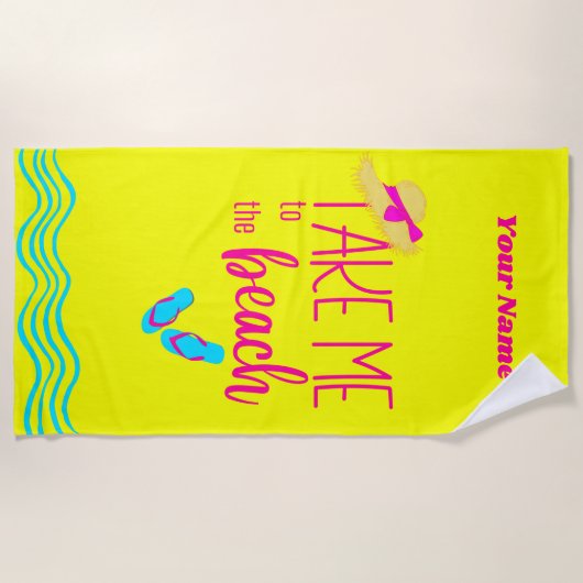 Individuelle Name Yellow Moderner Sommerurlaub Strandtuch (Vorderseite)