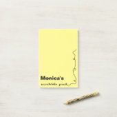 Individuelle Name Yellow Scribble Pad Post-it Klebezettel (Auf Schreibtisch)