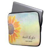 Individuelle Name Yellow Sunflower Life Coach Laptopschutzhülle (Vorderseite Links)