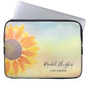 Individuelle Name Yellow Sunflower Life Coach Laptopschutzhülle (Vorderseite)