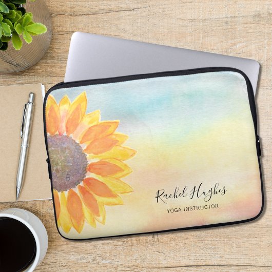 Individuelle Name Yellow Sunflower Life Coach Laptopschutzhülle