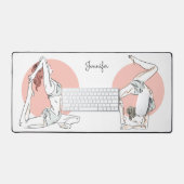Individuelle Name Yoga Frau Schreibtischunterlage (Tastatur & Maus)