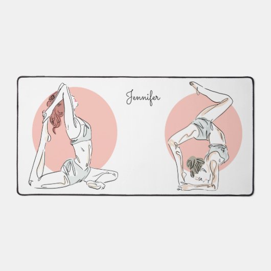 Individuelle Name Yoga Frau Schreibtischunterlage (Vorderseite)