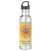 Individuelle Name Yoga Instructor Sonnenblume Edelstahlflasche (Vorderseite)