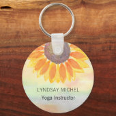 Individuelle Name Yoga Instructor Sonnenblume Schlüsselanhänger (Vorderseite)