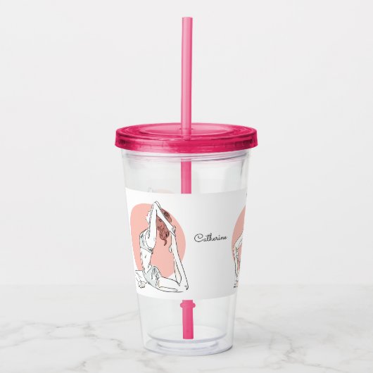 Individuelle Name Yoga Woman Tumblers Acryltrinkbecher (Vorderseite)