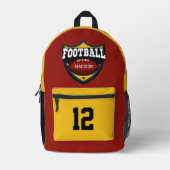 Individuelle Name-, Zahlenangaben- und Farbfußball Bedruckter Rucksack (Vorderseite)