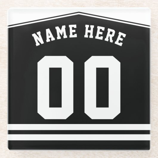 Individuelle Name & Zahlhockey Lacrosse Jersey Glasuntersetzer (Vorderseite)