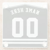 Individuelle Name & Zahlhockey Lacrosse Jersey Glasuntersetzer (Rückseite)