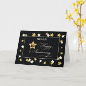 Individuelle Name Zehnte Anniversary Black Gold Karte (Gelbe Blume)