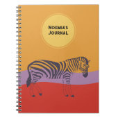 individuelle Name Zeitschrift zebra moderne farben Notizblock (Vorderseite)