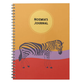 individuelle Name Zeitschrift zebra moderne farben Notizblock