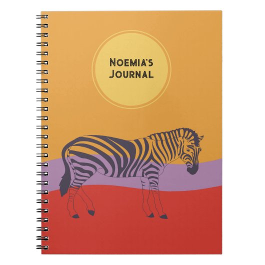individuelle Name Zeitschrift zebra moderne farben Notizblock (Vorderseite)