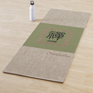 Individuelle Name Zen-Braungras-Einbruch-Yogamat Yogamatte