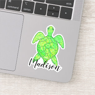 Individuelle Name Zen Mandala Turtle Aufkleber