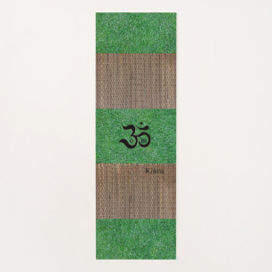 Individuelle Name Zen Om Grüngras Tatami Print Rus Yogamatte