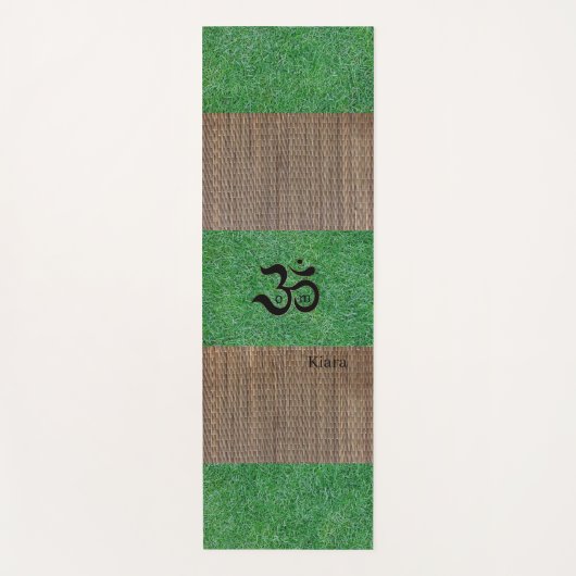 Individuelle Name Zen Om Grüngras Tatami Print Rus Yogamatte (Vorderseite)