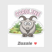 Individuelle Name Ziege Cartoon Aufkleber (Blatt)
