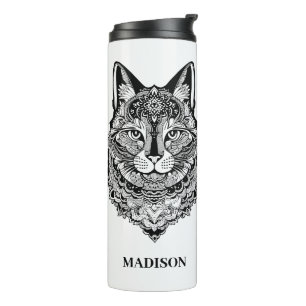 Individuelle Name Zierkatze Thermosbecher