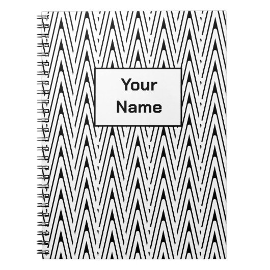 Individuelle Name Zig Zag Spiral Foto Notebook Notizblock (Vorderseite)