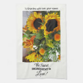 Individuelle Name, Zitat Sonnenblumen drucken 16x2 Geschirrtuch (Vertikal)