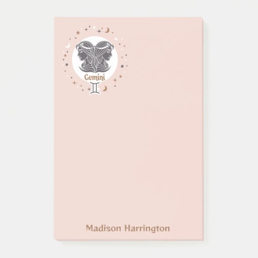 Individuelle Name Zodiac Sign Gemini Post-it Klebezettel (Vorderseite)