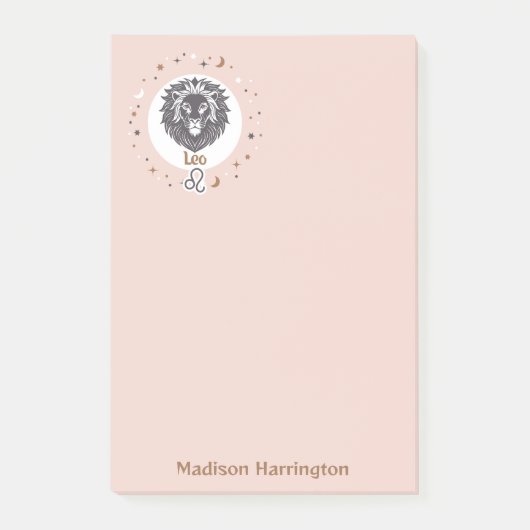 Individuelle Name Zodiac Sign Leo Post-it Klebezettel (Vorderseite)