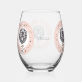 Individuelle Name Zodiac Sign Leo Weinglas Ohne Stiel (Vorderseite)