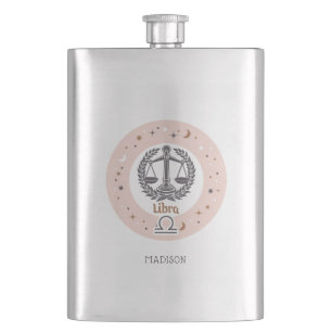 Individuelle Name Zodiac Sign Libra Flachmann