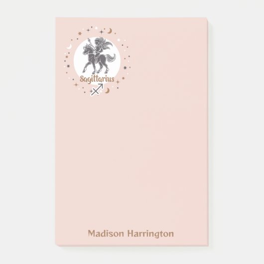 Individuelle Name Zodiac Sign Sagittarius Post-it Klebezettel (Vorderseite)