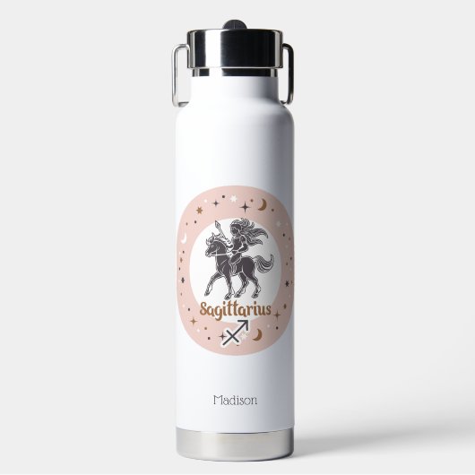 Individuelle Name Zodiac Sign Sagittarius Trinkflasche (Vorderseite)
