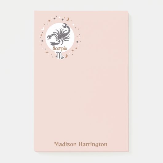 Individuelle Name Zodiac Sign Scorpio Post-it Klebezettel (Vorderseite)