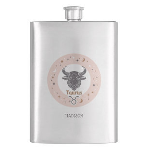 Individuelle Name Zodiac Sign Taurus Flachmann