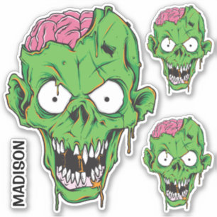 Individuelle Name Zombie-Aufkleber Aufkleber