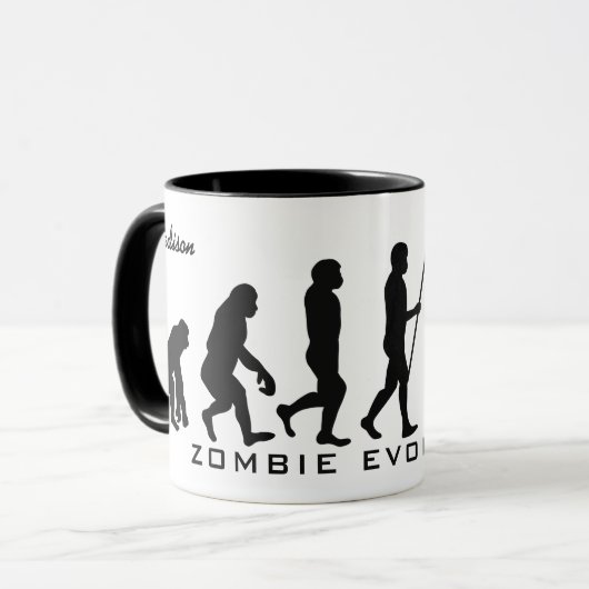 Individuelle Name Zombie Evolution Tasse (Vorderseite Links)