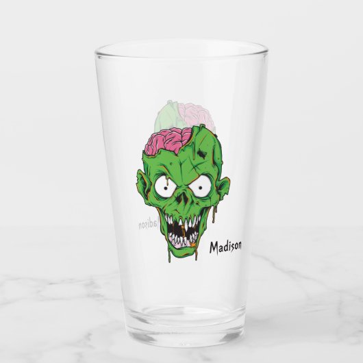 Individuelle Name Zombie Glas (Vorderseite)