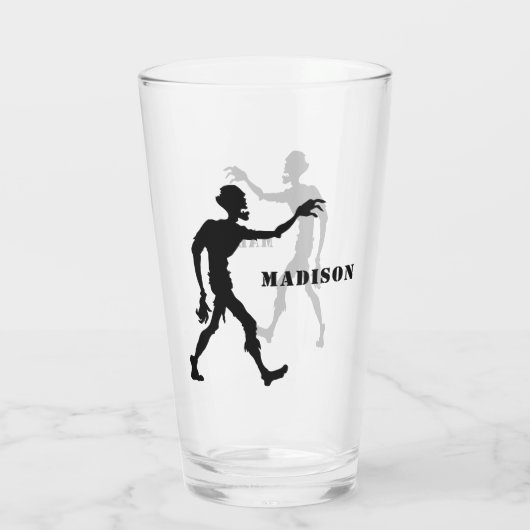 Individuelle Name Zombie Glas (Rückseite)