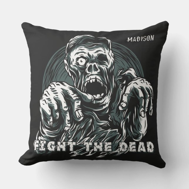 Individuelle Name Zombie Kissen werfen (Vorderseite)