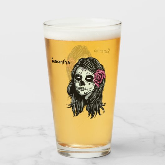 Individuelle Name Zombie Pint Glas (Vorne (Gefüllt))