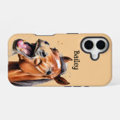 Individuelle Name Zuchtpferde iPhone 16 Hülle (Rückseite (Horizontal))