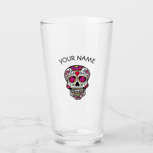 INDIVIDUELLE NAME ZUGAR SKULL GLASS PINT GLAS (Vorderseite)